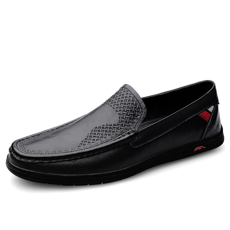 Men s Summer Breathable Soft Leather Slip-On Loafers 41