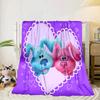 Cartoon Blue dog Blanket Flannel Blanket for bed, sofa, Camping, Hiking, Picnic Essentials, gift for family Fan gifts