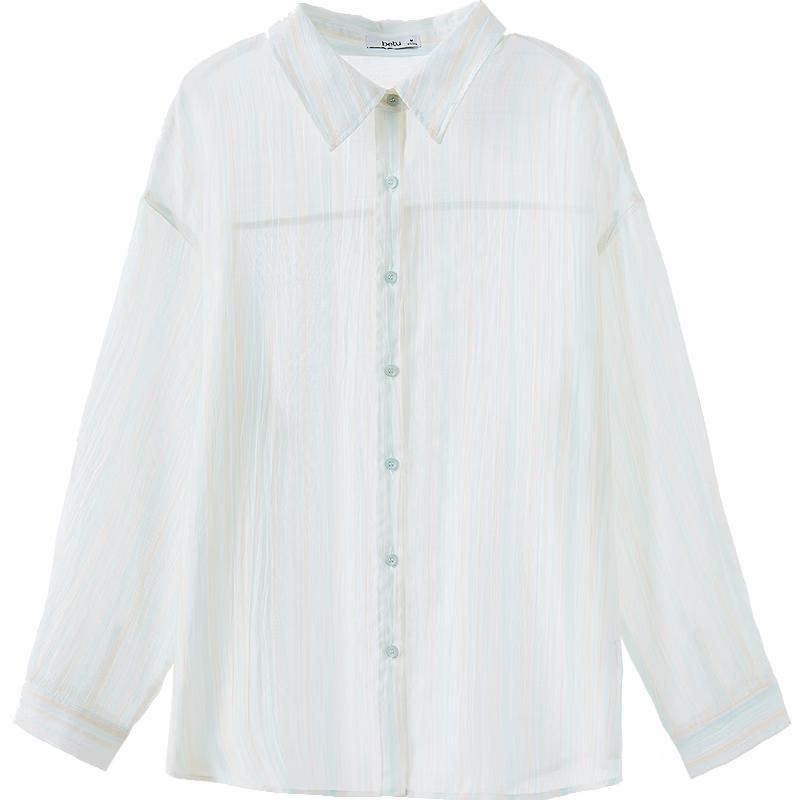 Betu Women s 2026 Summer Striped Relaxed Shirt XS