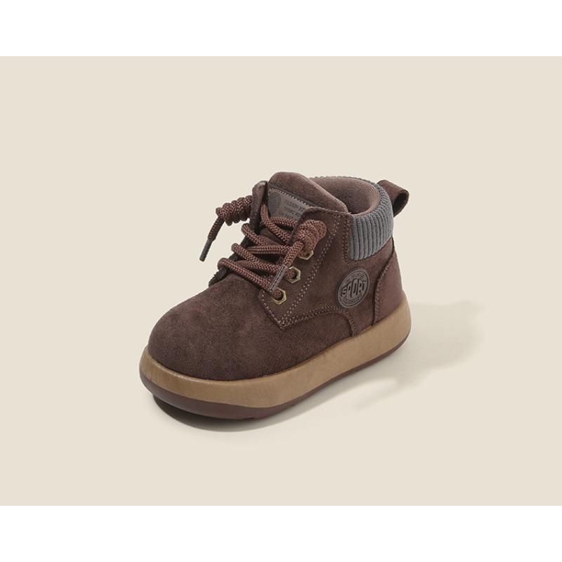 Kids Vintage British Style Soft Sole Low Top Ankle Boots Unisex Children Casual Shoes