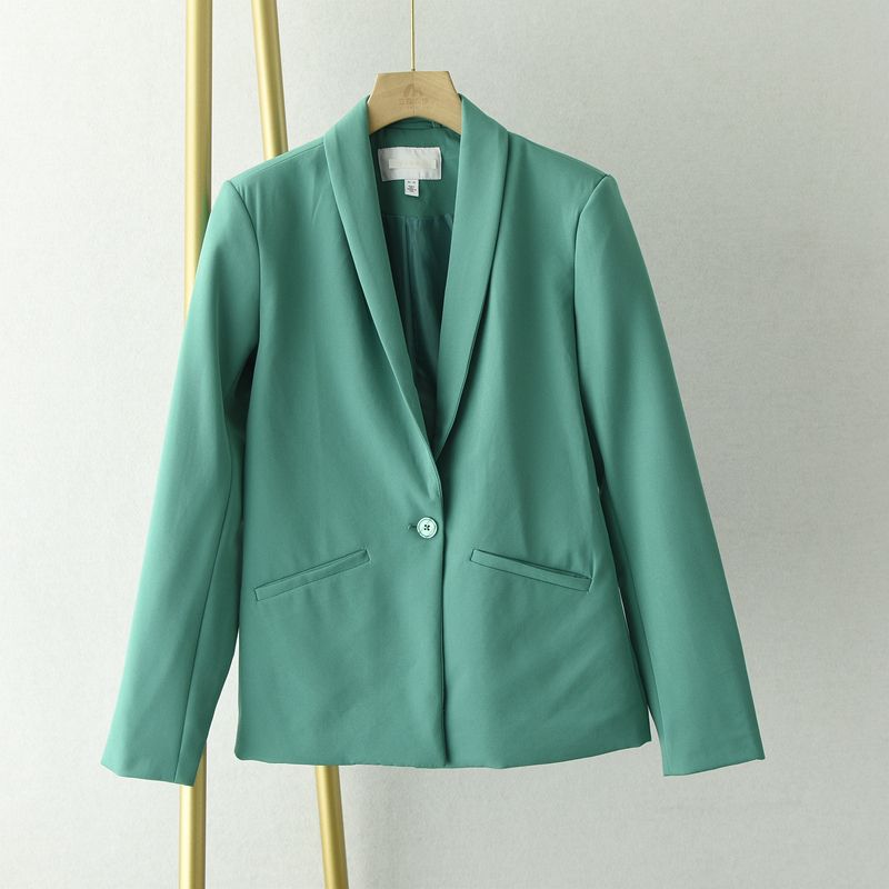 

Ab67 Весенний приталенный короткий пиджак на одной пуговице Green/Flaw ci DK36