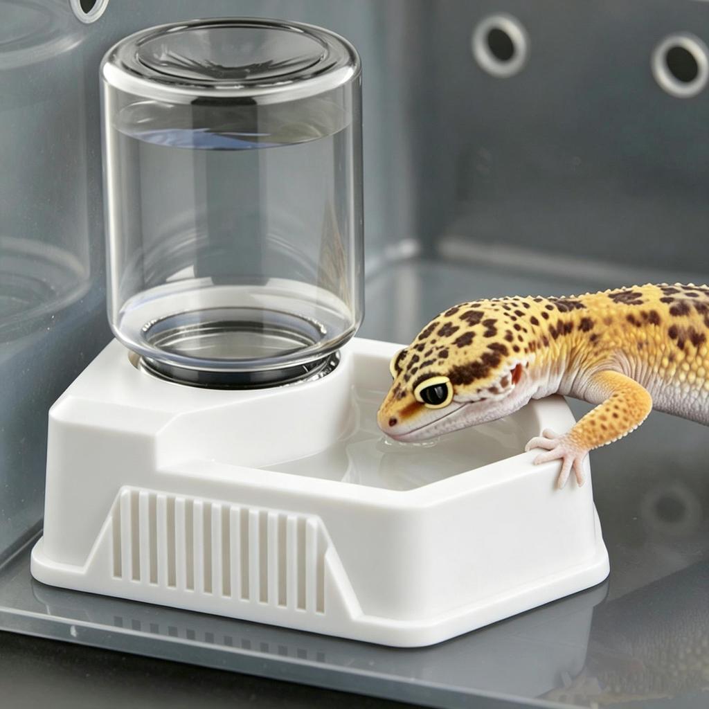 Automatic Reptile Water Dish Reusable Container Creative Feeder Station Ornament Drinking Tool for Snakes Tortoise Geckos