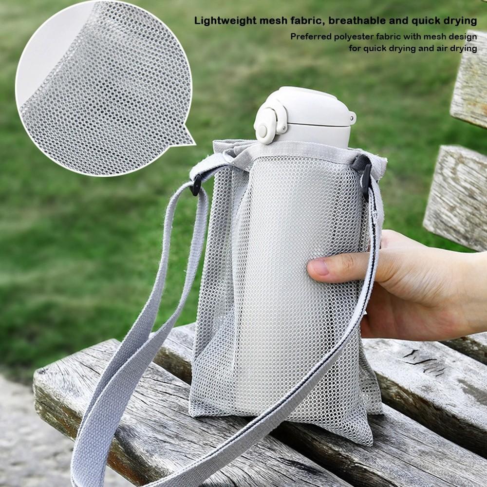 Multi-function Water Bottle Bag Adjustable Shoulder Strap Portable Cup Holder Double-layer Crossbody Bottle Bag