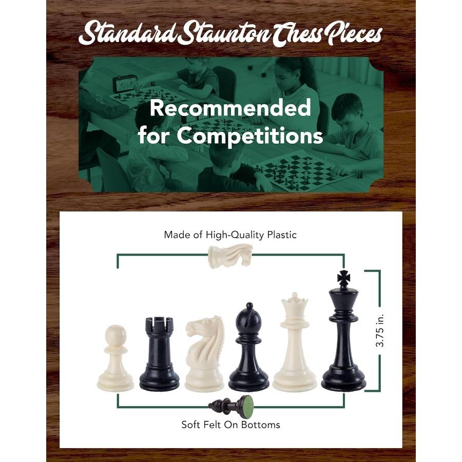 Learn To Play Chess Set Board Game for Beginners and 6 Count Educational STEM Learning Toy with Classic Design Perfect for Fami