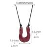 Trendy U Shape Outline Long Leather Cord Necklace Alloy Pendant Women Jewelry Accessory