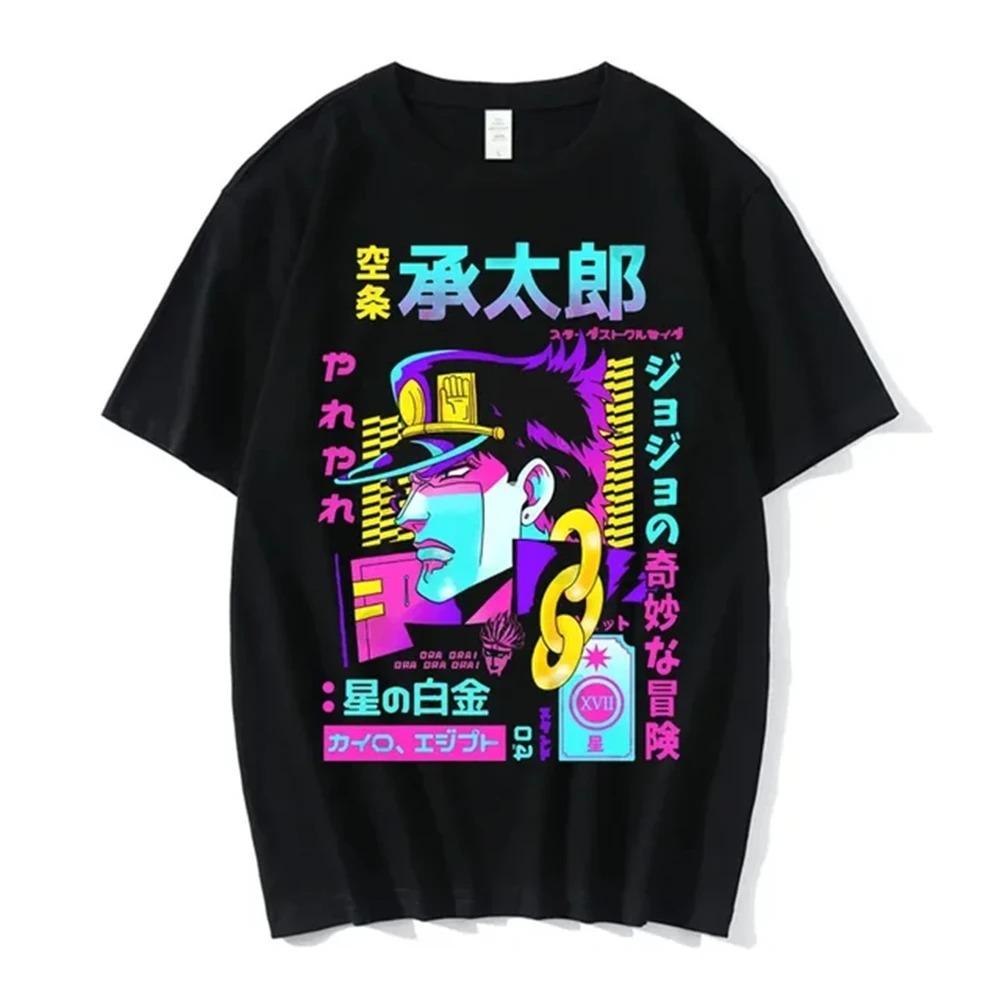 Anime Jojo-Bizarre Adventure Tshirt Men Jotaro Star Platinum Manga Graphic T-shirts Men Women Fashion Short Sleeve Casual