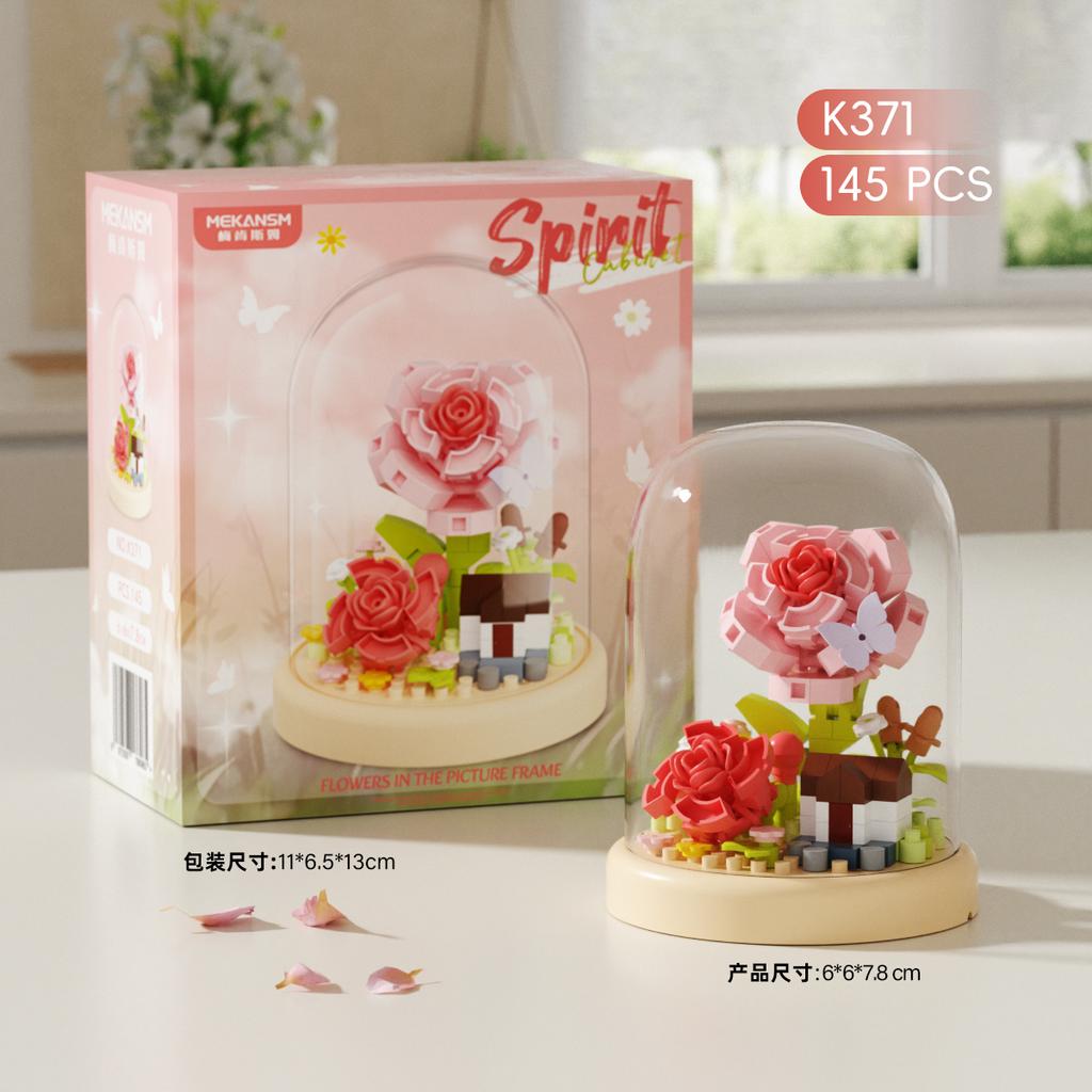 Bunte Mini-Blumen Haus Bausteine Mikro-Steine Pädagogisches Kinderspielzeug Geschenke für Weihnachten Neujahr Ornamente