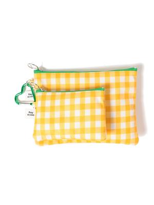 Pochettes Plates Ray Beams (Lot de 2) avec Mousquetons, Femme, Jaune, Taille Unique