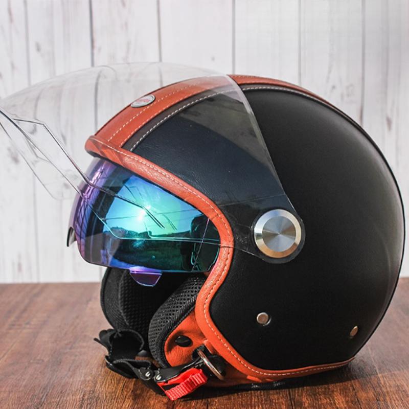 Newest Retro Motorbike Helmets DOT 3/4 Open Face Motorcycle Vintage Chopper Bike Cascos Scooter Capacete De Moto