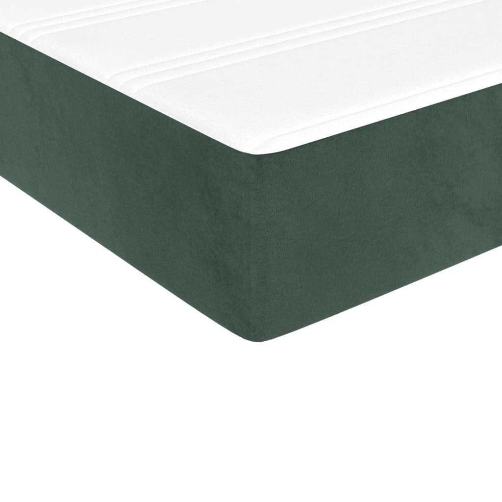 Pocket Spring Mattress Medium Firm Dark Green 90 x 190 x 20 cm Velvet