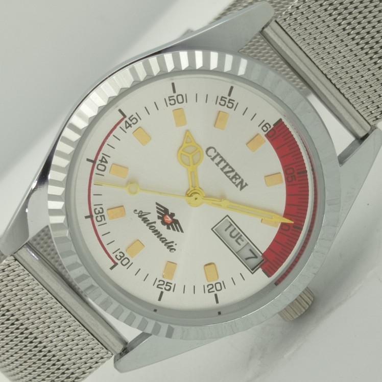 

REFURBISHED CITIZEN AUTOMATIC 8200 JAPAN MENS SILVER DIAL WATCH 09-a413178-2 Sku009-a413178