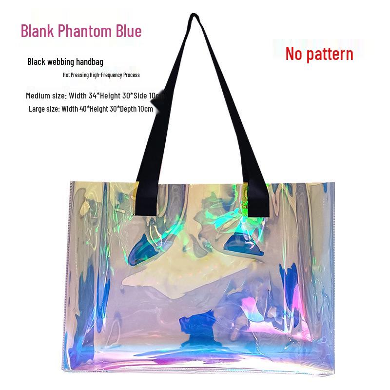 

Colorful Transparent PVC Holographic Tote - Jelly Shoulder Bag for Beach, Fitness, and Swimming Large