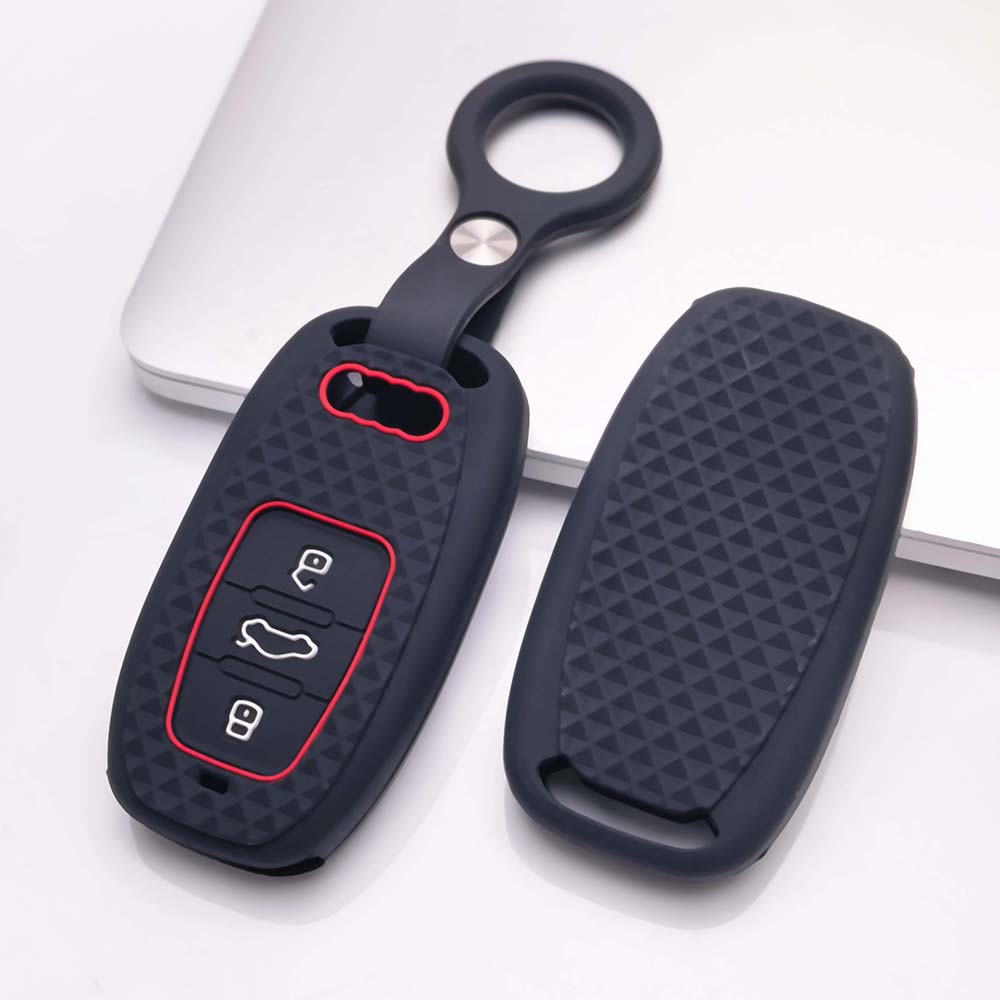 Silicone Car Key Cover Case For A6 A7 A8 Q5 Q7 Q8 S3 S4 S5 S6 S7 RS RS6 RS7 A4L A6L C8 D5 E-tron GT Remote Fob Protector