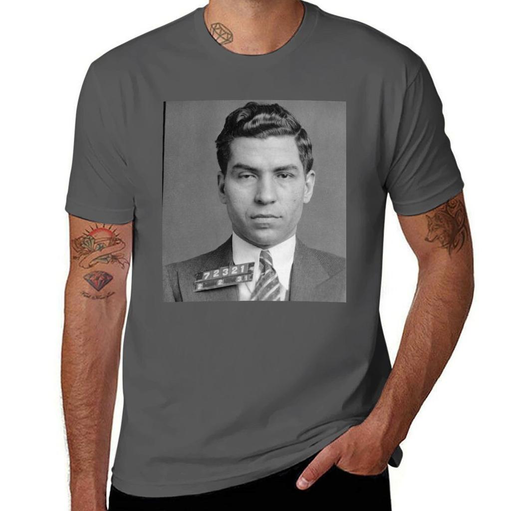 Lucky Luciano Mugshot High Quality TShirt Moisture Control Sports Tee