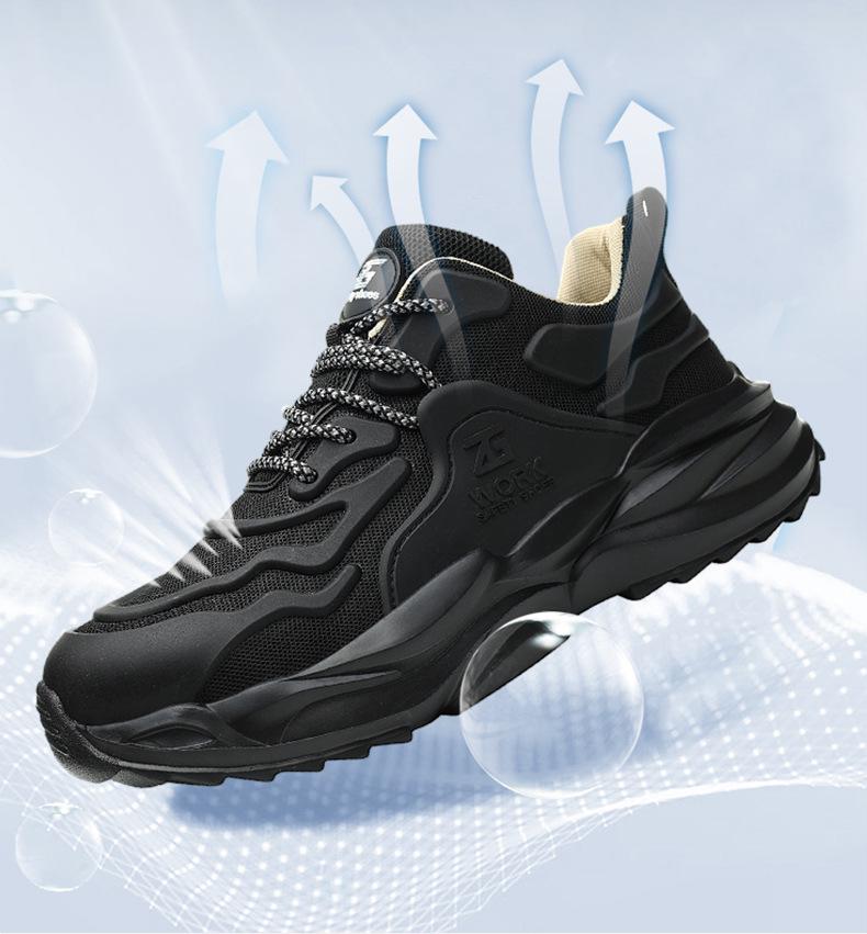 Men's Ultra-light Steel Toe Safety Shoes: Anti-smash, Anti-puncture, Soft Sole Work Shoes