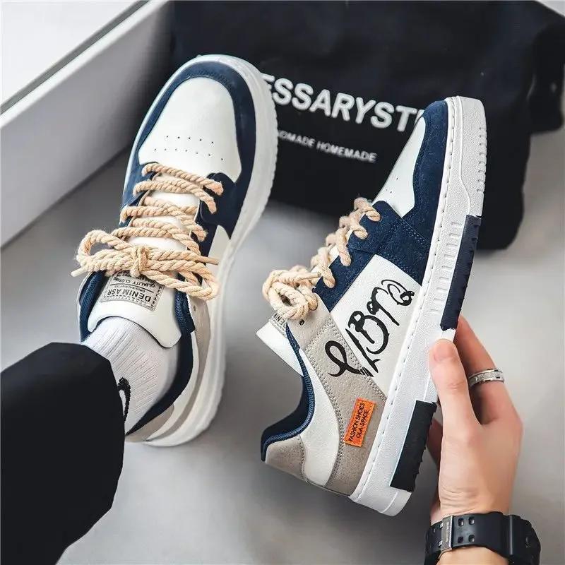 Fashion Men Skate Shoes Spring Skate Shoes Men Trendy Versatile Thick Soled Sports and Leisure Skate Shoes Trendy Shoes
