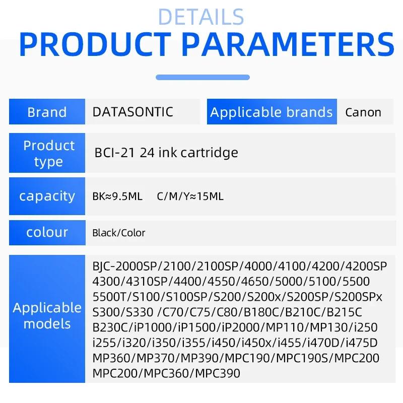 BCI-21 24 Ink Cartridge, For CanoniP1000 iP1500 iP2000 MP110 MP130 I250 I255 I320 I350 I355 I450 I450x I455 i47OD B215C Printers