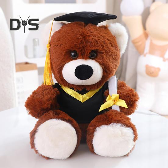 Graduation Owl Bear Doll Cute Plush Class of 2025 Gift for Her Him Personalized School Stuffed Animal Mini Doctoral Hat Design Graduation Decorations