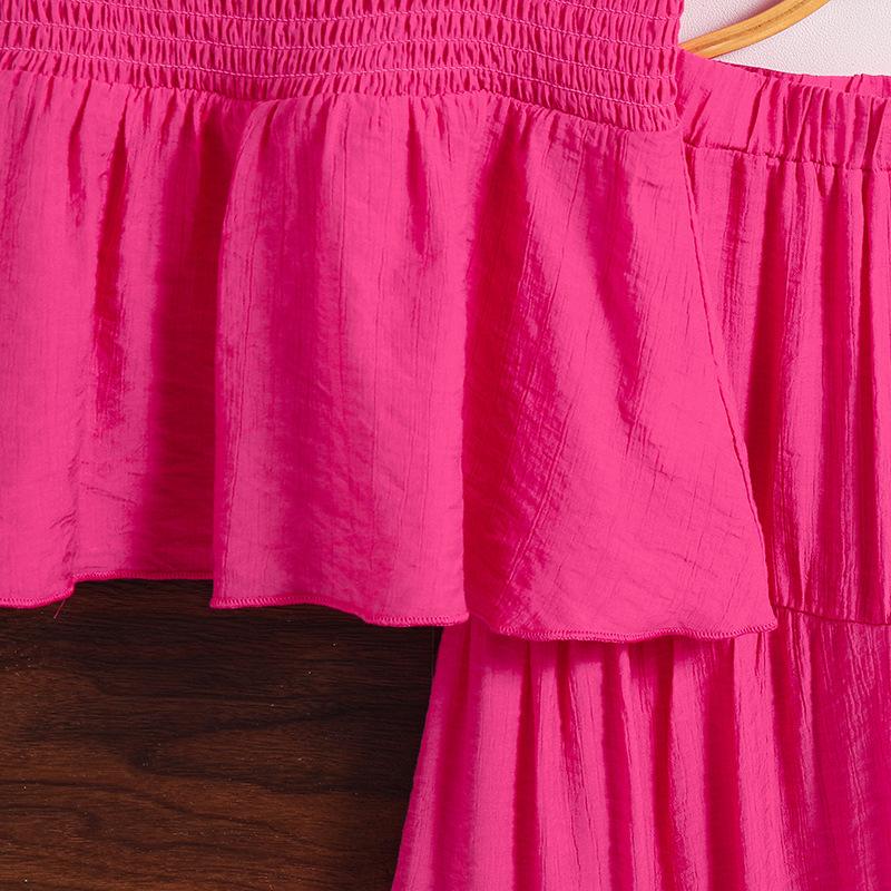 Dívčí oblek 7-12Y Dětský letní oblek Nový střední a velký dětský Halter Top + široké kalhoty Dvoudílný oblek