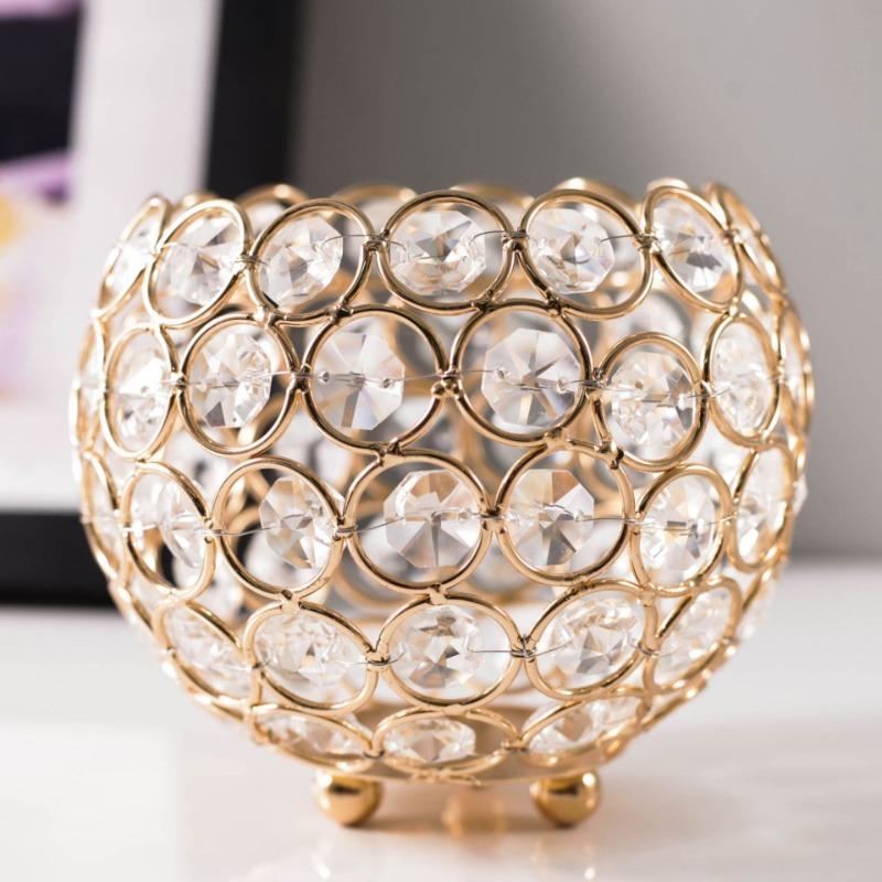 Wedding Props Crystal Balls Romantic and Creative Desktop Decorations Retro Hollowed Out Candle Holders Iron Candle Cups