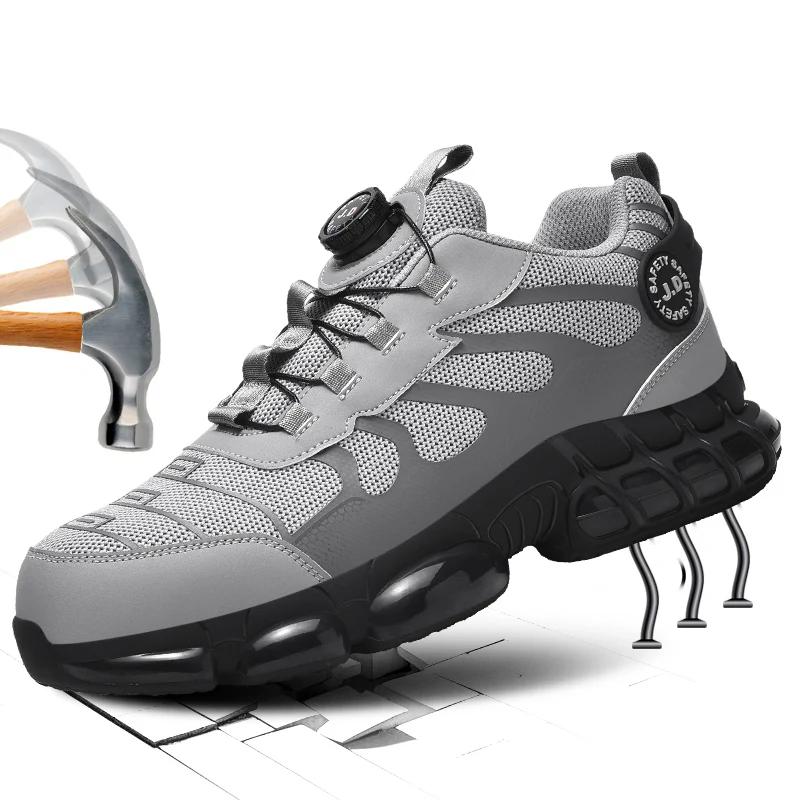 Steel toeMen's Safety Shoes, Anti-crush, Anti-puncture, Breathable and Fashionable Outdoor Work Boots, Men'sand Women's Casual