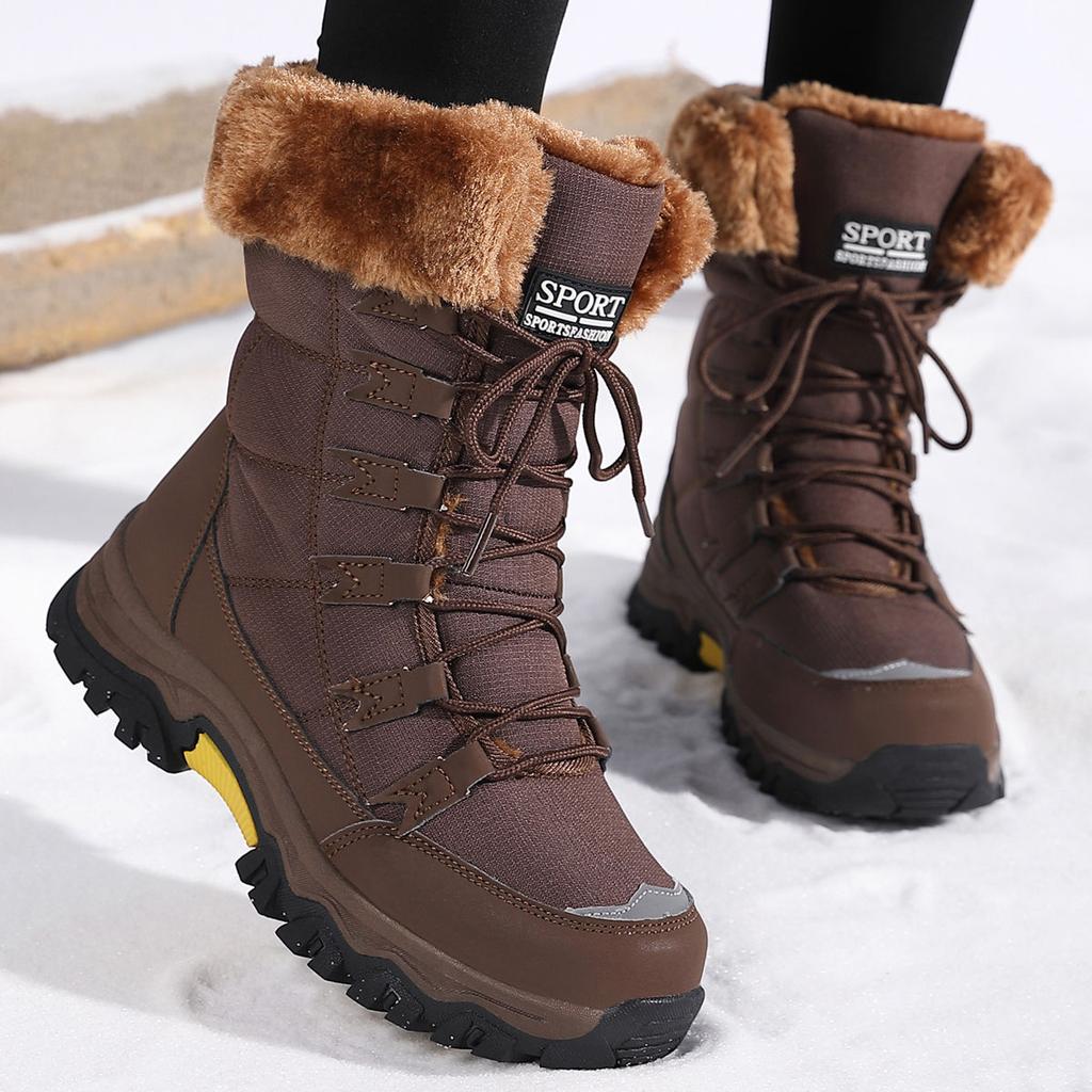 Autumn and Winter Snow Boots, Mother Shoes, Soft-soled Middle-aged Plus Velvet Non-slip Warm High-top Sports Women's Cotton Shoes