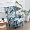 Floral Sloping Arm King Armchair Cover Elastic Armchair Slipcover Wingback Wing Sofa Back Chair Cover Elastic Chair Slipcover