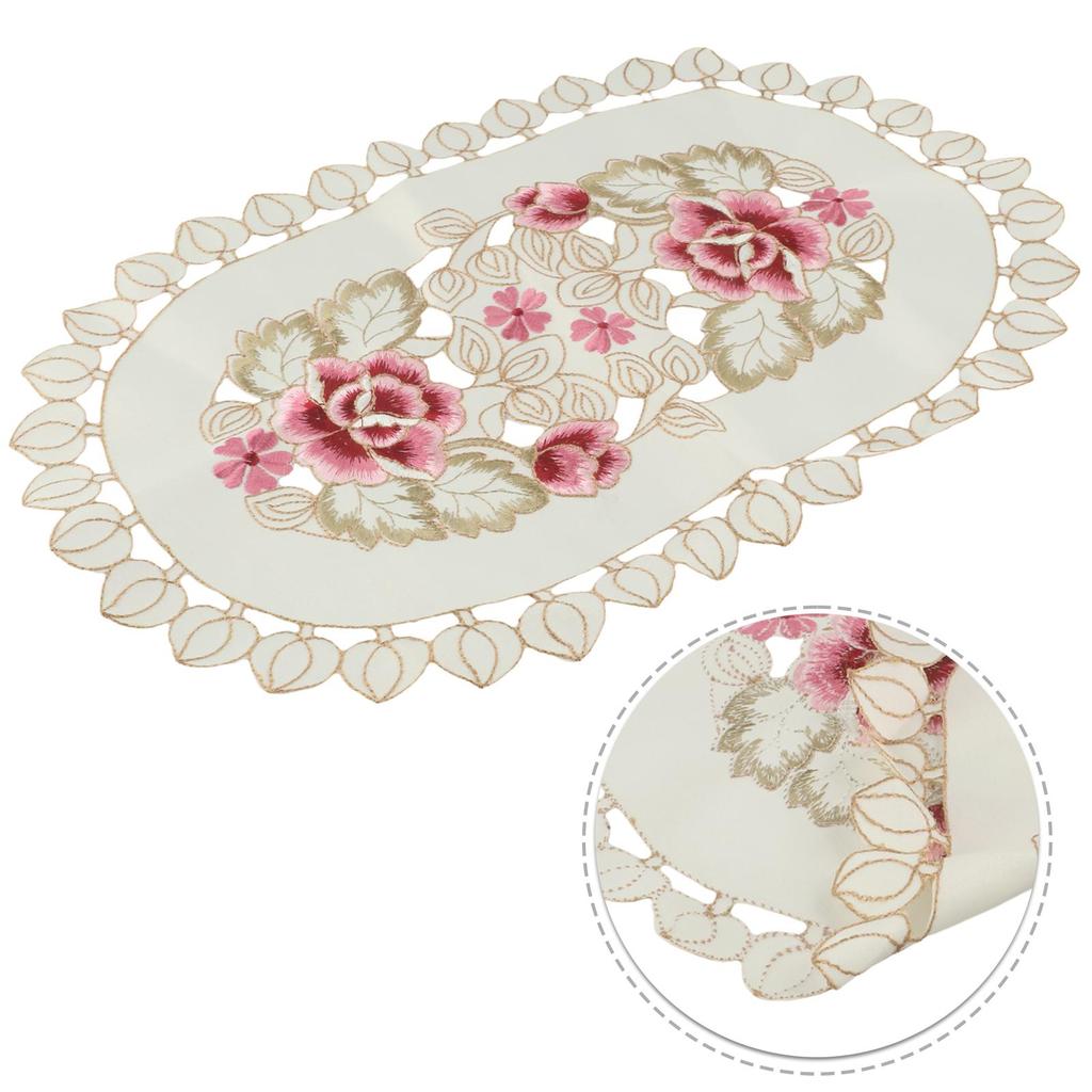 Tischsets Besticktes Florales Esszimmer Leinen Platzsets Dekor