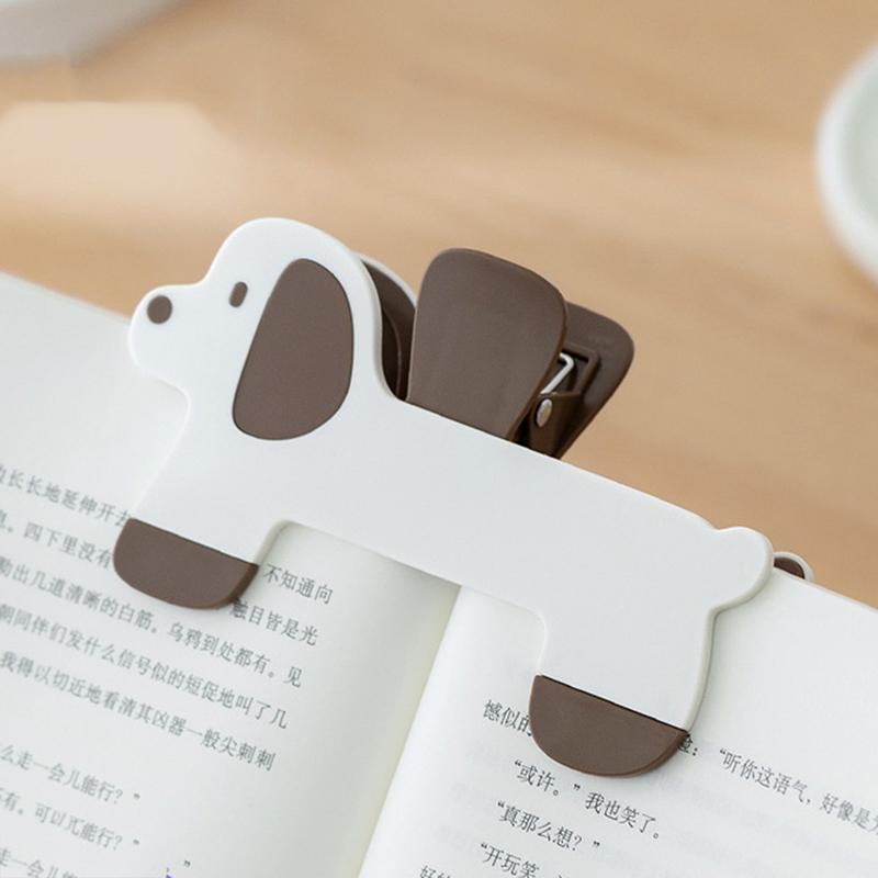 Puppy Shape Plastic Book Clip Simple Reading Auxiliary Fixed Book Clip Bookmark Creative Design Practical Bookstore Note Clip