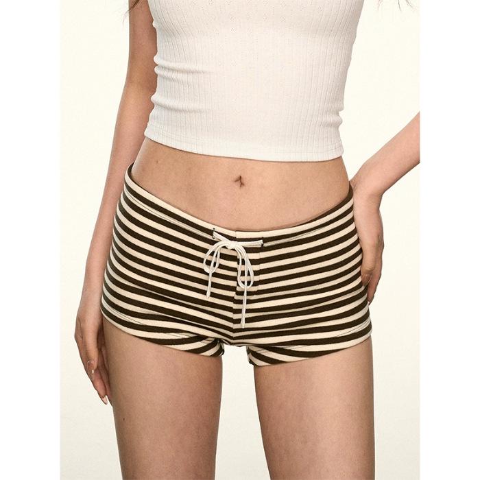 

Women s Versatile Striped Casual Loose Pants Shorts - Slimming, Body-Shaping, 2025 Autumn Pure Color Style Small