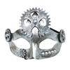 Party Eyewear Masquerade Half-face Mask Gear Steampunk Retro Silver-plated Polished Cosplay Mask Men Women Halloween Costume