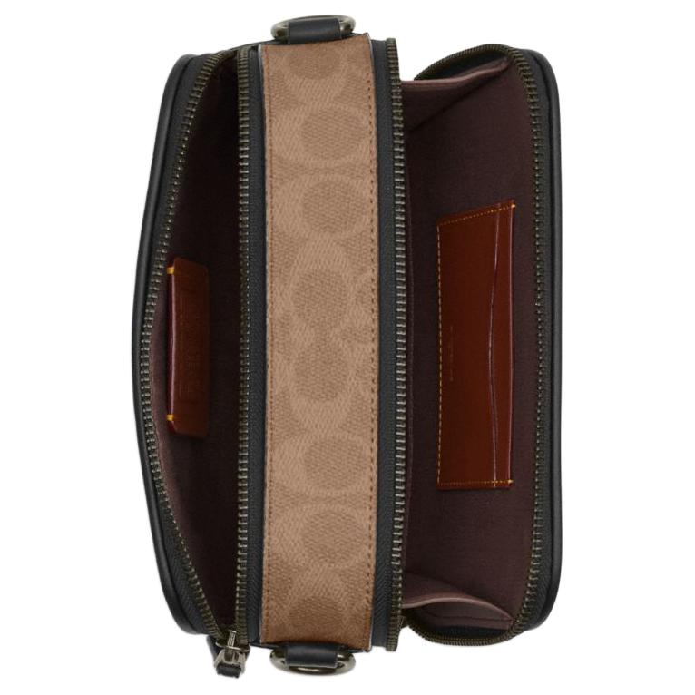 Coach Shoulder Bag Signature Canvas Leather Brown Black Hardware Daily Commute CAB80-QBXI8