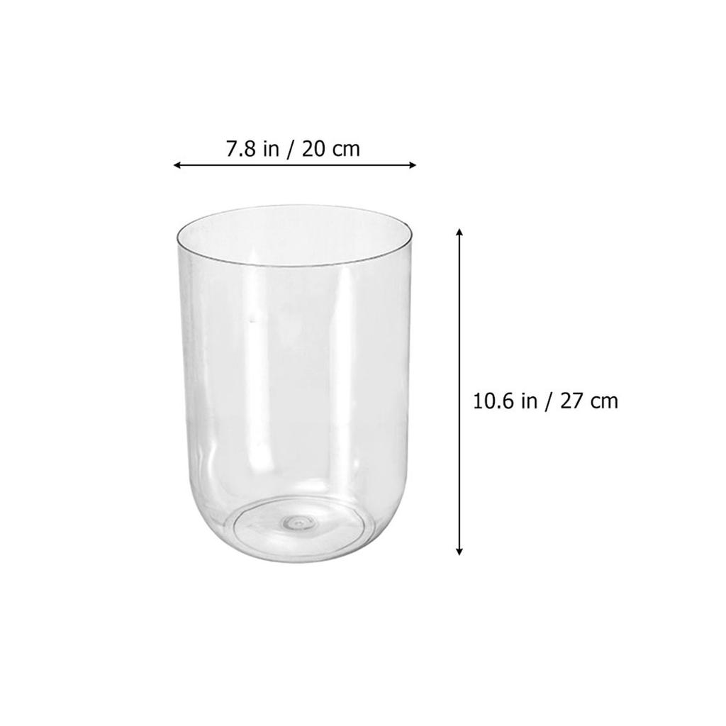 Large Capacity Clear Trash Can Transparent Garbage Can for Living Room Bedroom Office Kitchen Home Decor Household