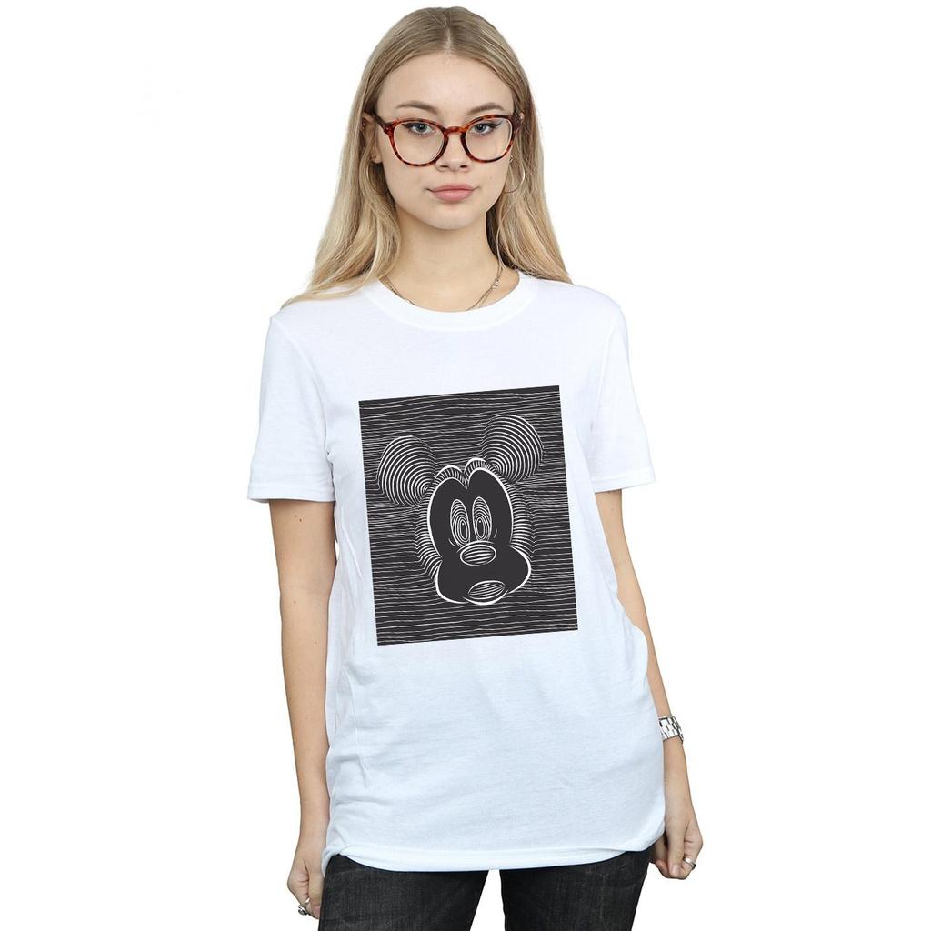 Disney Womens/Ladies Mickey Mouse Magic Eye Cotton Boyfriend T-Shirt
