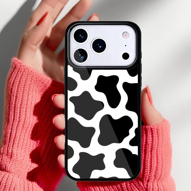 Cow Pattern Phone Case for iPhone 17 16 15 14 13 Pro Max Back Cover for 12 11 Pro Coque