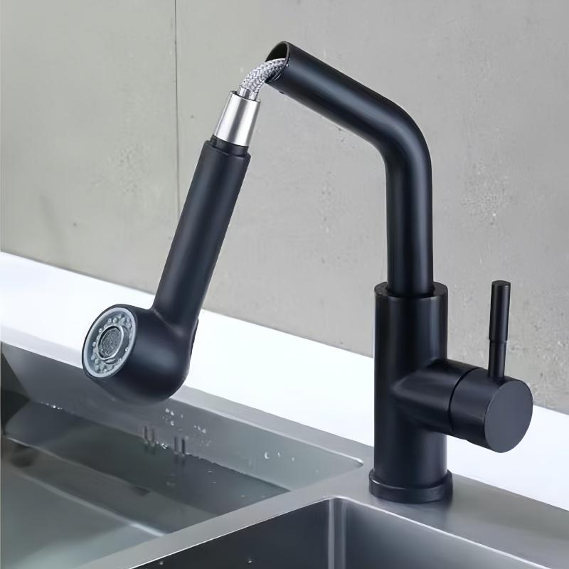 Kitchen Hot and Cold Faucet Stainless Steel Pull Out Faucet Dish Sink Tap Universal Faucet Kitchen Accessories Shower