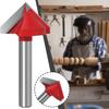 Solid Shank Router Bits Precision Milling Cutter Desktop V Type 90 Degree Router Bits  Woodworking
