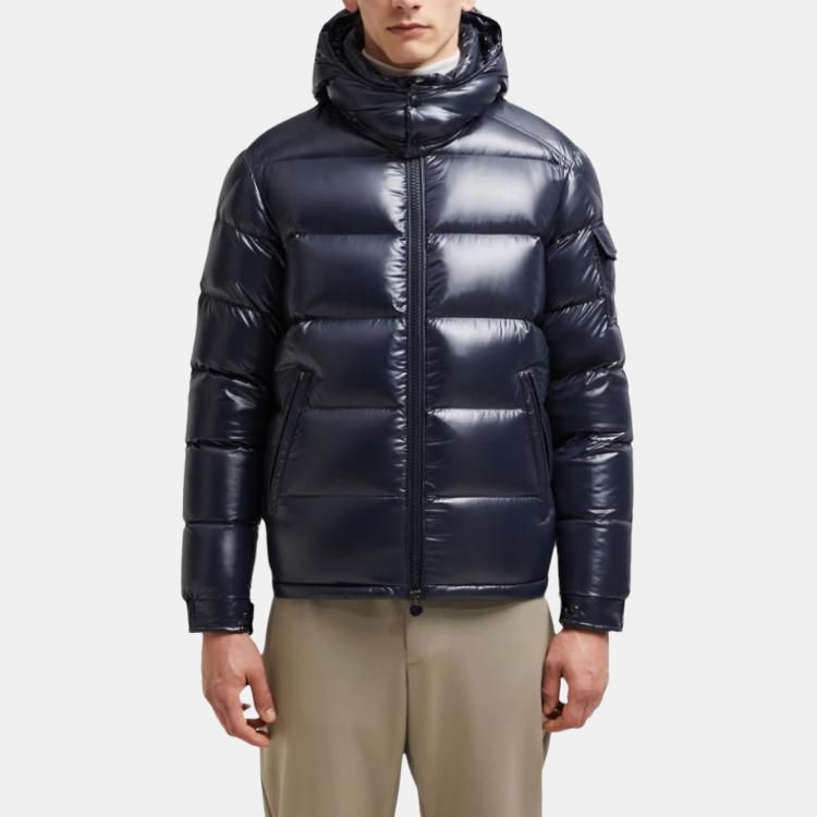 Moncler Maya Hooded Short Down Jacket Down Jacket Unisex Marine Blue K20911A5360068950742
