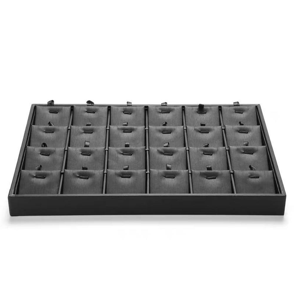 Multi Compartments PU Leather Jewelry Pallet Stackable Jewelry Drawer Inserts  Necklaces