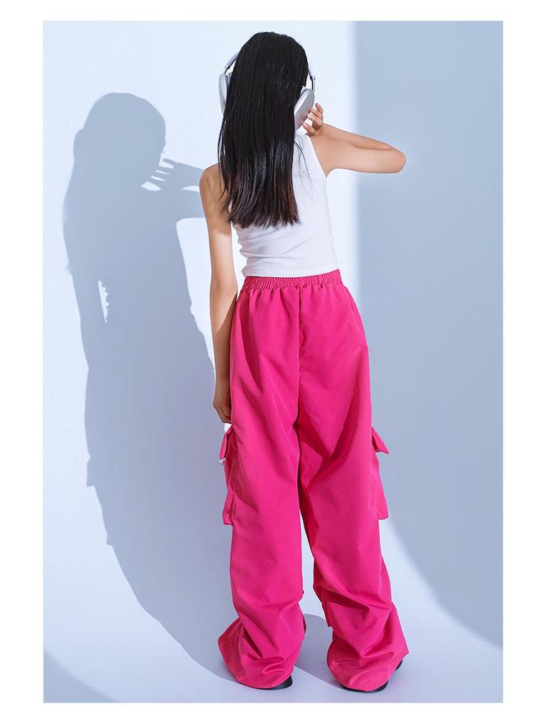 Dívčí japonský street jazzový taneční kostým – Trendy hip-hopová vystupovací souprava pro děti