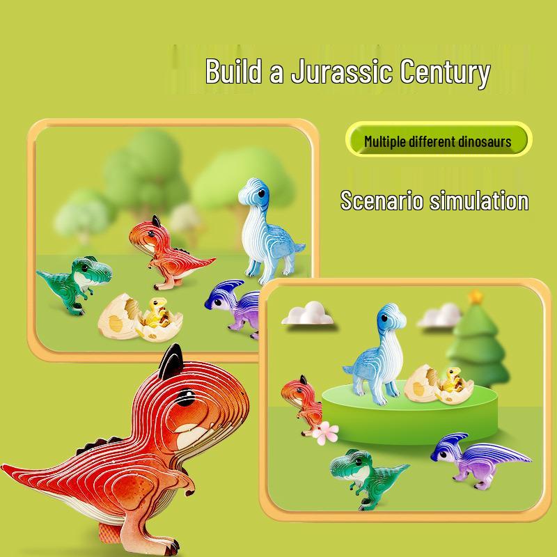 Dinosaur Egg 3D Puzzle Toy - Educational, DIY, Handmade Paper Assembly for Toddlers