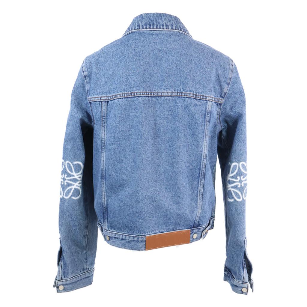 LOEWE Excellent condition, genuine Japanese made item S359Y50X23, leather patch anagram denim Jacket 40 Light blueUsed