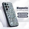 Etui z kwiatowym wzorem lawendy, piwonii i róży dla Samsung Galaxy S26 Ultra S25 Edge S24 Plus S23 FE S22 A17 A54 A55 A56 A57 5G Magnetyczne Pokrowiec dla Magsafe