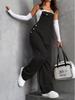 2026 Retro Straight-Leg Solid Color Overalls Jumpsuit - Women's Casual Fashion