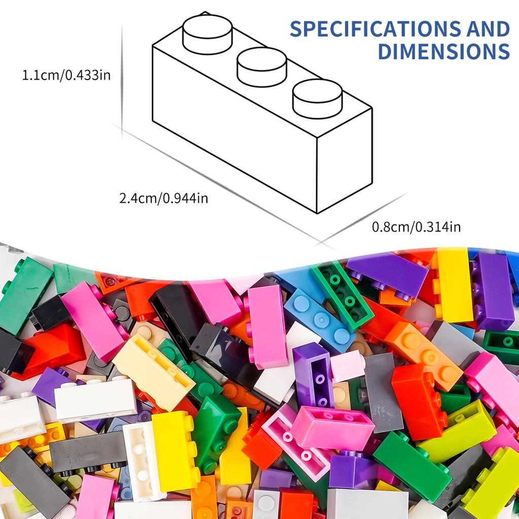 200g1x3 High Brick Multi Colour Timeless Basic Parts Building Imaginative Playthings Building Blocks Playthings Add-ons Fitting