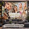Wall Hanging Tapestry Custom NameSabrina Carpenter Pattern Personalized Printed Fabric Wall Decor
