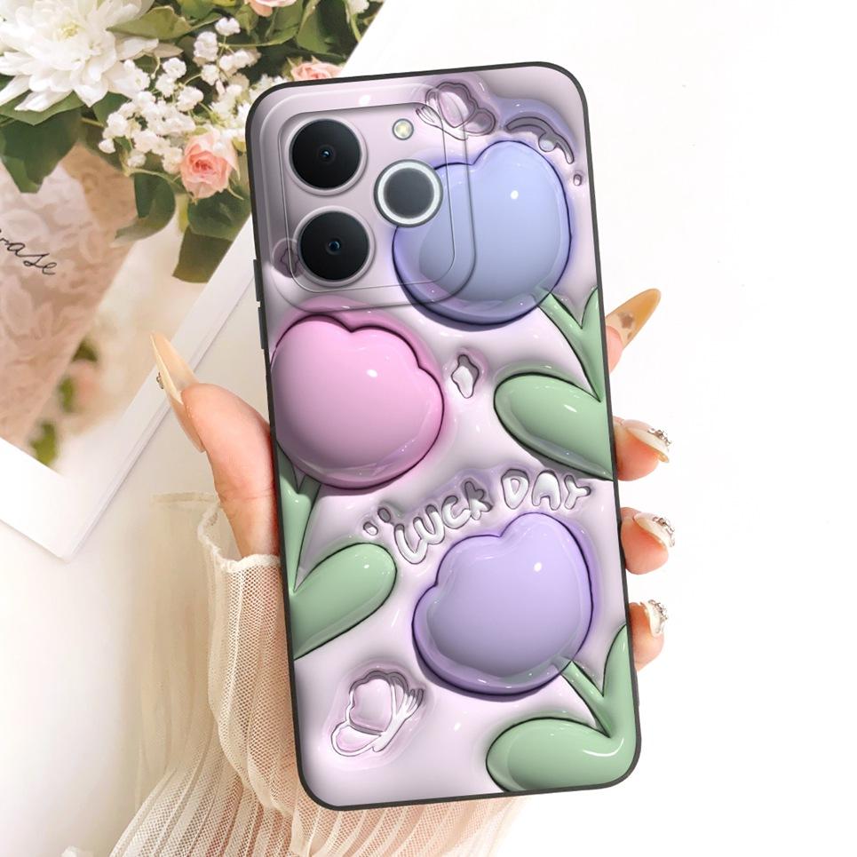 Custodia per Telefono Design alla Moda Per Realme Note 70 70T C71 India RMX5313 Narzo 80 Lite 4G Cover Morbida in Silicone Fiore Farfalla