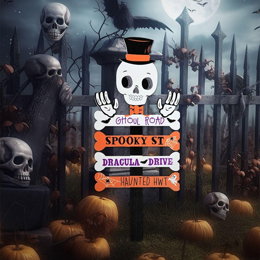 Lightweight Outdoor Halloween Signs Creative Garden Lawn Stakes Haunted House Decor