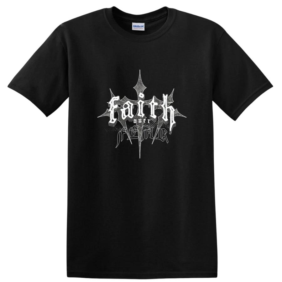 Faith Graphic Design T Shirt Vintage Heavy Metal Art Tee Religion Style