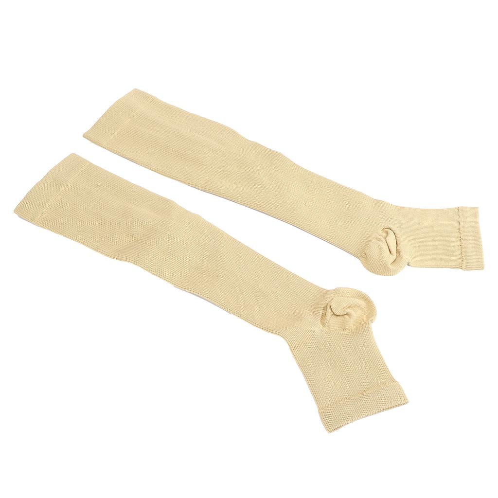 Breathable Compression Stockings Zipper Design Knee High Length Sports Pressure HoseL XL